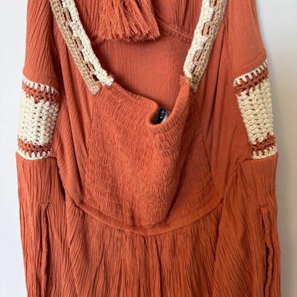 American Eagle Macrame Romper Size Small Burnt Orange - Picture 6 of 6